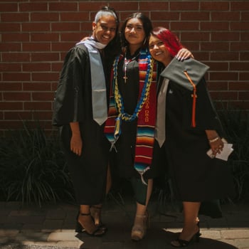 IVA High Counselor Darlin Ortiz with 2 graduates