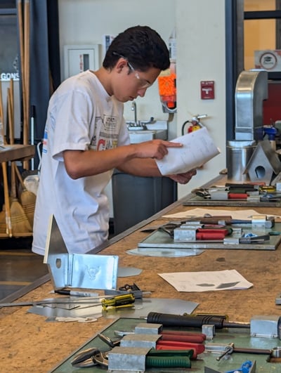 IVA HS student participating in construction class at LBCC Early College Initiative summer 2024